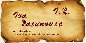 Iva Matunović vizit kartica